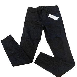 BCBG size 25 black cheetah print jeans NWT